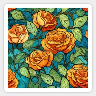 Van Gogh Roses Pattern 1 Sticker